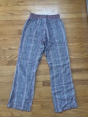 Full Tilt Striped, Linen blend Lounge Pants in Pink/Purple.